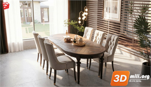 Dining Table Set Skp Files